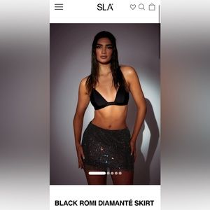 BLACK ROMI DIAMANTE SKIRT - SLA THE LABEL